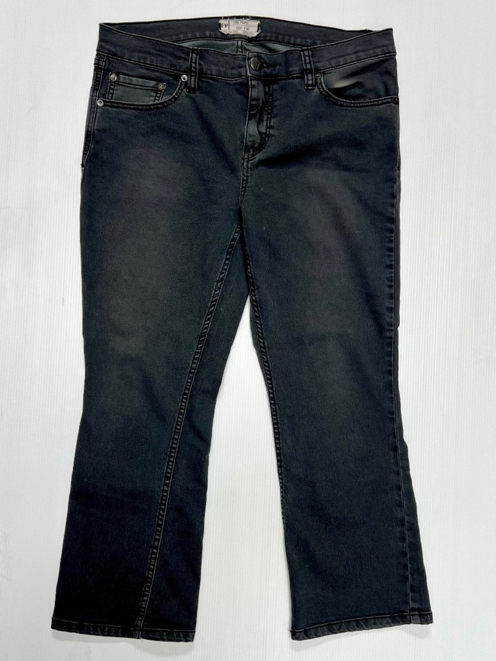 Free People Black Washed Flare Jeans Size 30 Bootcut Denim